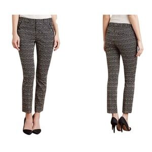 Cartonnier Charlie Trouser Black Geometric Petite Pants Size 0 Anthropologie NEW